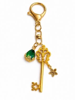 Gold Charm Bag Charm Keychain Aesthetic Coquette Purse Charm Handmade